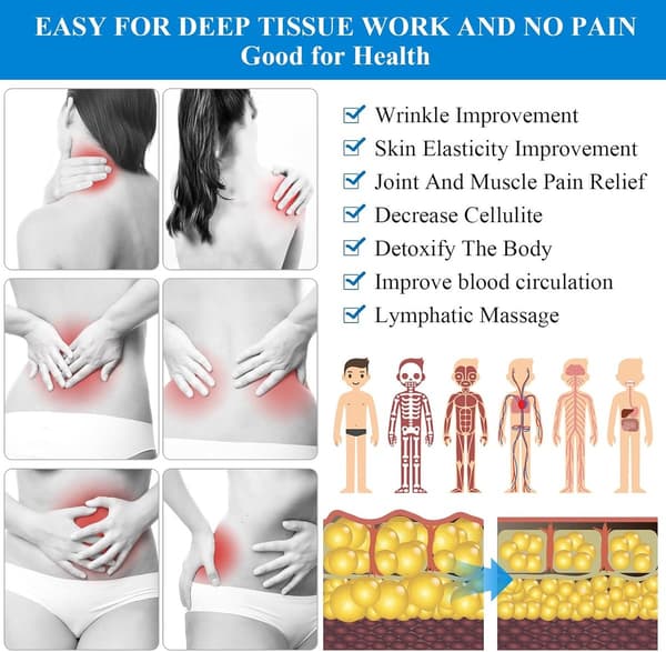 Silikone Cupping Terapi Cupping Værktøjer til Massage Terapi Anti-Cellulite Cupping til Reduktion af Cellulite Led- og Muskelsmerter (Blå af 3)