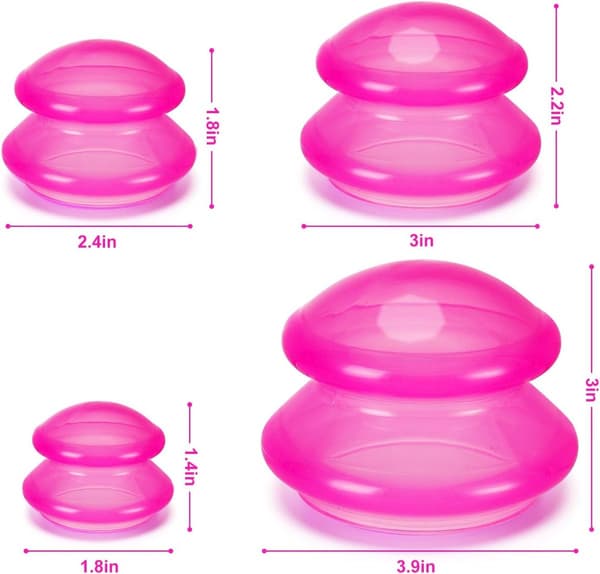 4-delars set - Slimming Cupping - Slimming Cupping - Koppningsset - Koppningsmassage - rosa