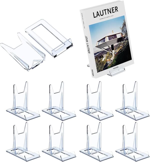 8-delt sæt - Akryl display stand - Justerbart transparent stativ - Samlerstaffeli
