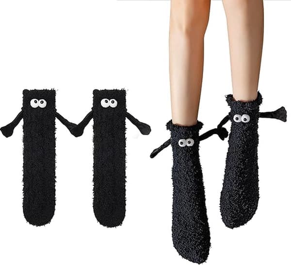 2 Par Sokker Vinter Sokker Sort Åndbar og Varm Unisex Par Sokker