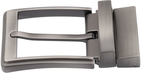 2-pack - Herrbälten (med spännen) - Högkvalitativa bältesspännen - Passar 3,3-3,48 cm bredd (Grå)