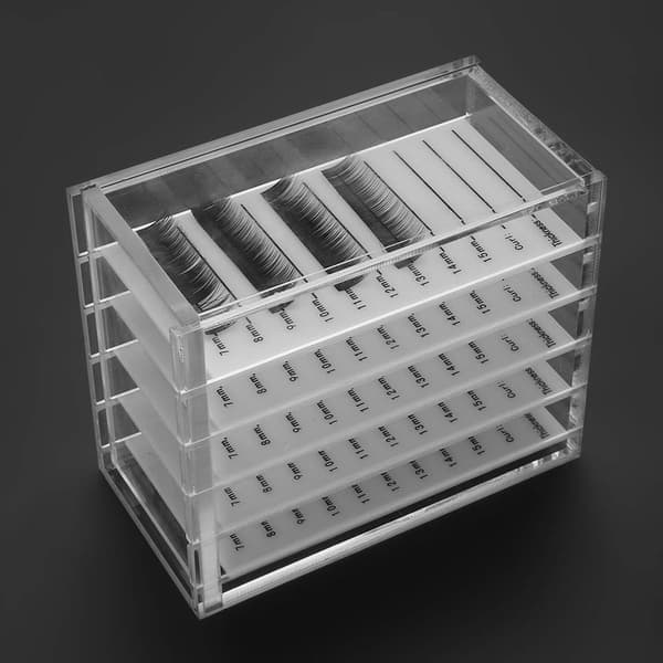 Förvaringslåda för lösögonfransar, 5-lagers displaybox, transparent displaybox för lösögonfransar