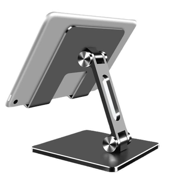 Nettbrettstativ, datamaskin stativ, skrivebord telefonstativ, sammenleggbart for iPad (grå)