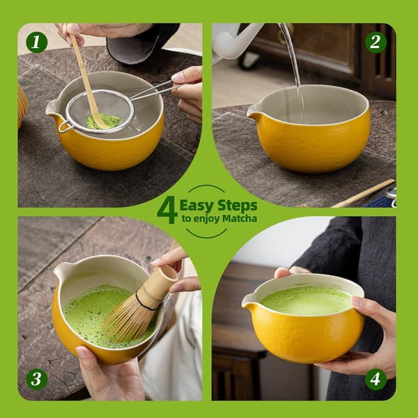 Matcha Set, 7-delars Matcha Startkit, Bambu Matcha Visp, Sked, Matcha Visphållare, Premium Matcha Set