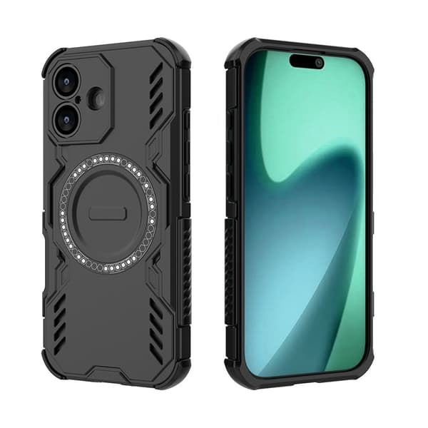 iPhone 17 Stöttåligt skyddsfodral, mobilskal, svart