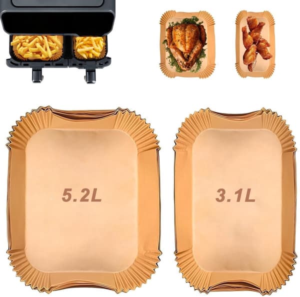 Bagepapir til Airfryer, Bagepapirsark, 180 Stykker
