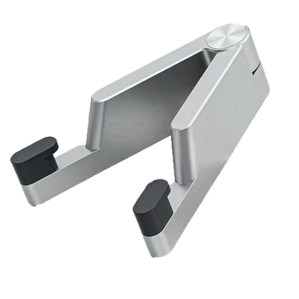 Skrivbordstelefonstativ, V-format telefonstativ i aluminiumlegering, Platt hopfällbart bärbart telefonstativ (Silver)