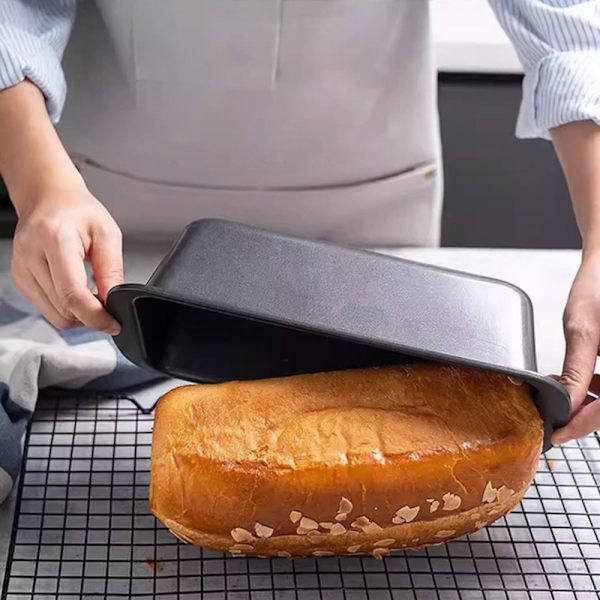 Non-stick brødform i kulstofstål - 27,7 x 9,7 x 6 cm - Rektangulær - Sort