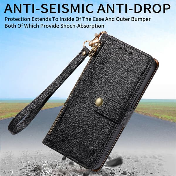 SAM A15, flip kort etui, brudsikkert telefoncover (sort)