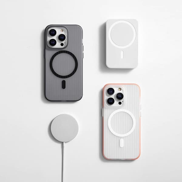 iPhone 17 Pro mobilskal, reptåligt skyddsfodral, orange och vitt