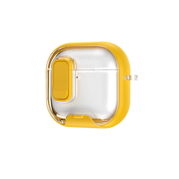 iPhone AirPods 4, Øretelefon Stand Case, Låsbart Etui, Gul
