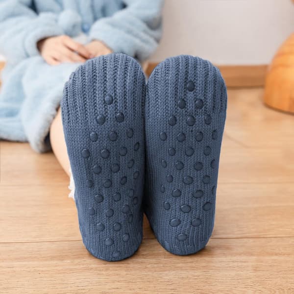 Unisex tjocka halkfria toffelstrumpor med ullfoder för inomhusbruk, julklapp