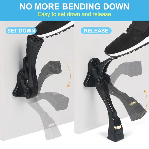 Sort Dørstopper, Kraftig Dørstopper, Justerbar Dørstopper, One-Button Fall Stopper (10 cm x 1 pakke)