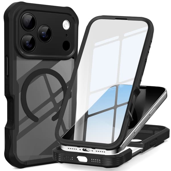 iPhone 17 Pro Max puhelinkotelo, iskunkestävä kotelo, musta