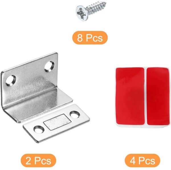2-pack - Magnetiskt skåplås - Ultratunt L-format magnetlås - Skåplås (silver)