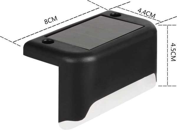 Solcelle LED-lys - Gjerdelamper - Utendørsbelysning - 4 stk