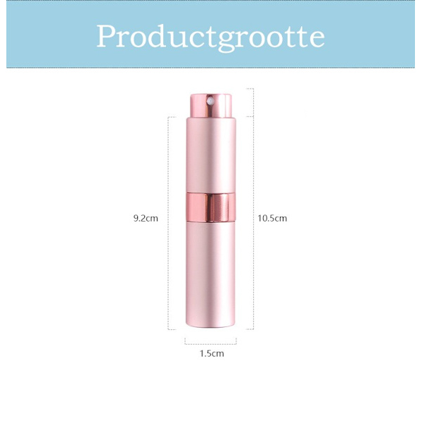 Mini sprayflaskor, tomma (3-pack), påfyllningsbara (silver, rosa, svart)