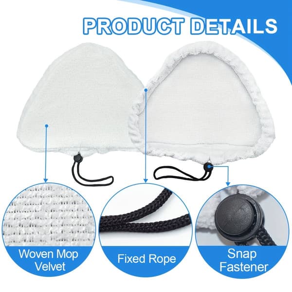 6x damprenseputer med snøring for Vileda Steam Plus | Refill – Damprenser & Spray Mikrofiber Moppepute Mopp Refill