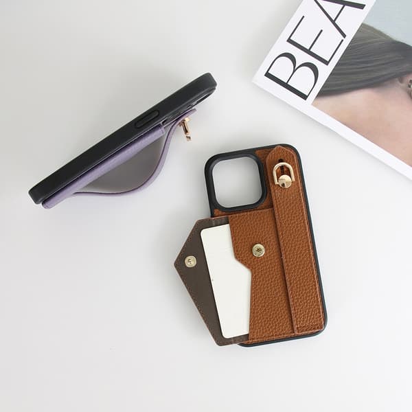 iPhone 14 Plus, armbåndsetui, etui med kortholder (sort)
