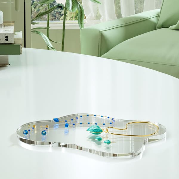 Dekorativ akryl coaster, irregulær drikke coaster, transparent skyformet coaster til kaffekopper
