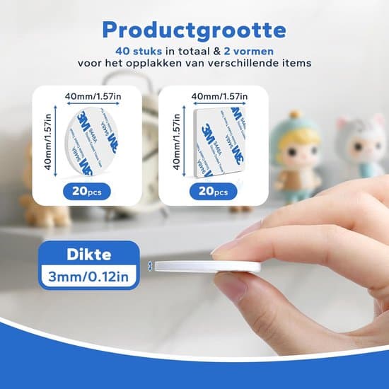 Dobbeltsidig teip - Supersterk heft - 40 ark - 3 mm