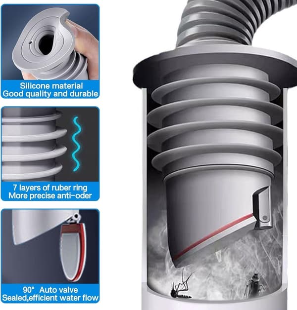 Universelt dreneringssett 45-50mm - Gulvsluk deodoriserer (2 stk)