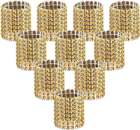 Servietringe - Guld Servietringe - 10 Stykker - Servietringe
