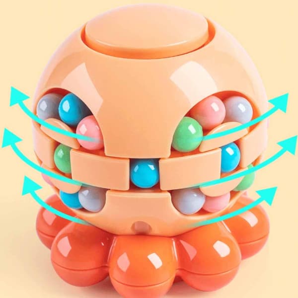 Stressreduserende Rubiks kube, 3D Rubiks kube for barn, [Blå] 7*7*7.5cm