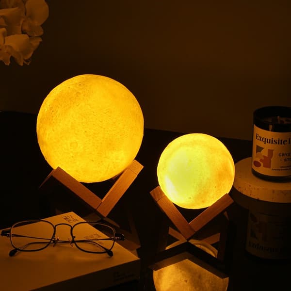 Månelampe - 11CM, Nattbordslampe, Nattlys