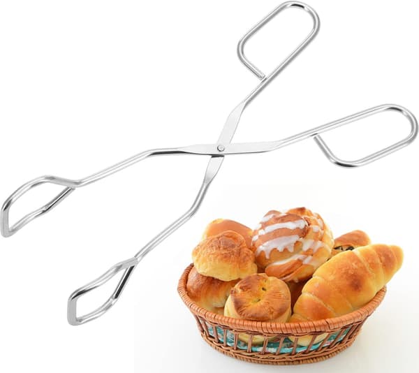 Kjøkken- og serveringstang, grilltang, rustfritt stål, lengde: 24 cm, sølv