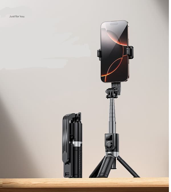 74cm Selfiestick - Bluetooth Stativ - 3-i-1 Selfiestick - Svart