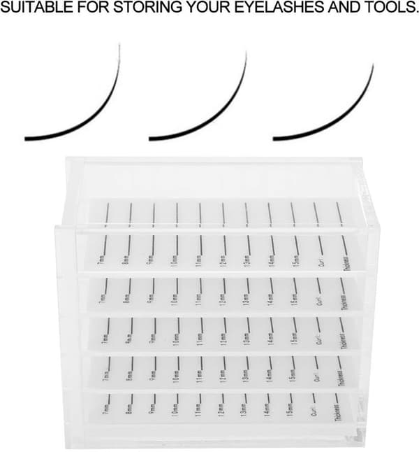 Förvaringslåda för lösögonfransar, 5-lagers displaybox, transparent displaybox för lösögonfransar
