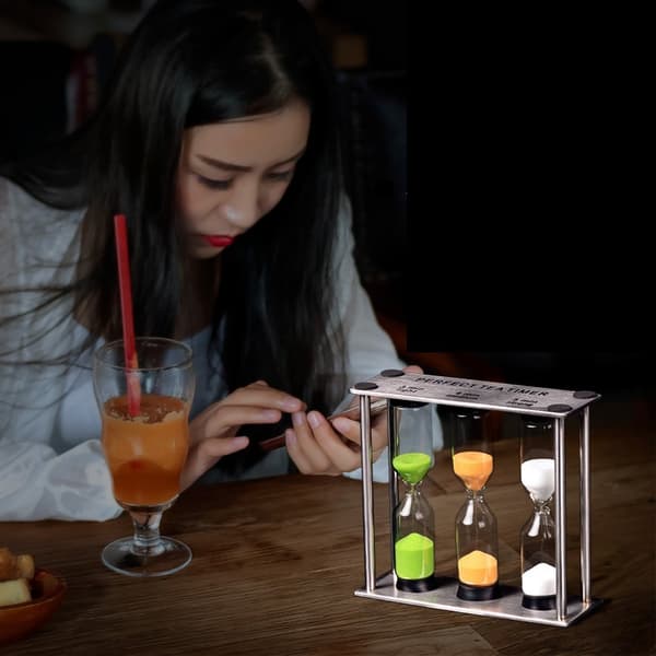 Te-brygningstimer - 3, 4, 5 minutter - Timeglasform - Perfekt te-brygning - Stilfuldt timeglas