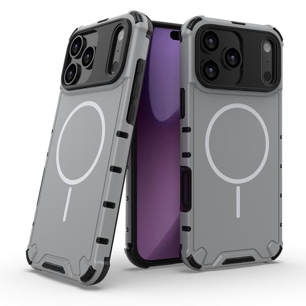 Kompatibel med iPhone 17 PRO MAX telefondeksel, fallsikkert telefondeksel, lys grå