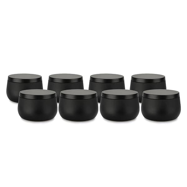 8 Tomme Lysfremstillingsglas - 235 ml Mini Beholdere - DIY Sæt - Til Opbevaring af Tør Te, Slik & Krydderier - Gaveidé - Sort