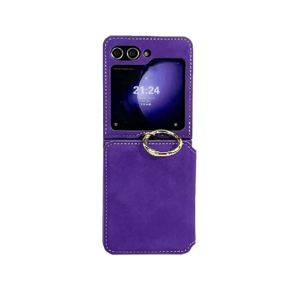Samsung Galaxy Z Flip 7, ringfodral, vikbart mobilskal (lila)