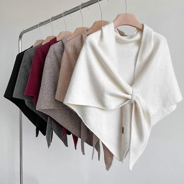 Damscarf - Stickad scarf - 180×70cm - Vit