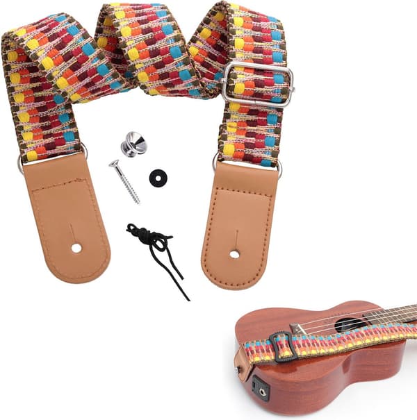 Lämplig för ukulele - axelväska - mini gitarrrem