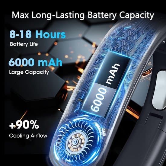 Bærbar halsventilator - med kølefunktion - mini halsventilator - 3 hastigheder