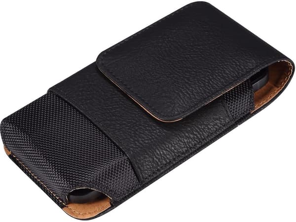 Mobiltelefon Bæltetaske, Sort, Læder, Unisex