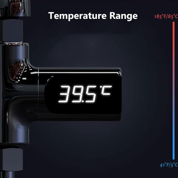 Termometer, Indendørs Termometer, Køkkentermometer, Hurtig Shower Termometer, Digital LED, Fahrenheit/Celsius Display 5-85°C/41-185°F