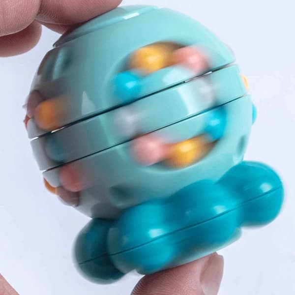 Stressreduserende Rubiks kube, 3D Rubiks kube for barn, [Blå] 7*7*7.5cm