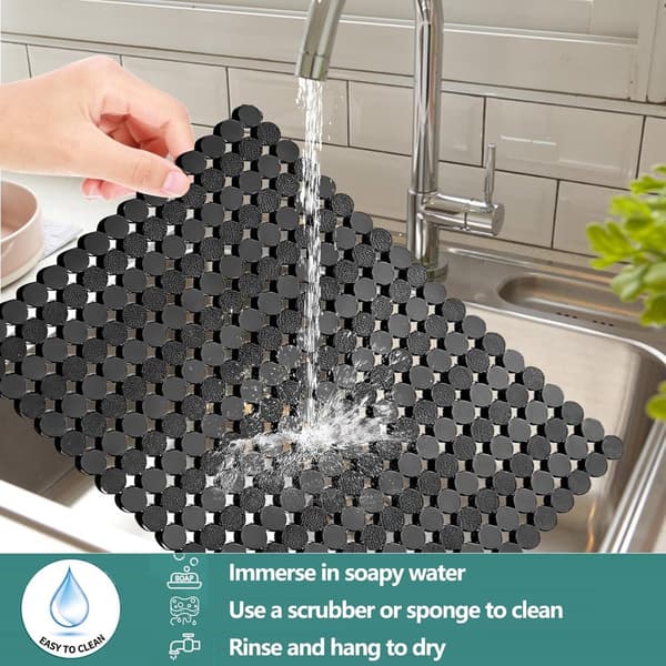Diskdräneringsmatta, skyddsmatta, 2-pack, svart, PVC, 30 x 40 cm