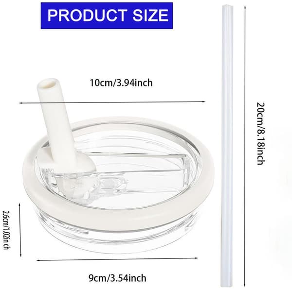 2-pack - Stanley Anti-Drip Mugglock - 1,2 liter - Inkluderar 2 sugrör - Off-White - Passar Stanley Muggar