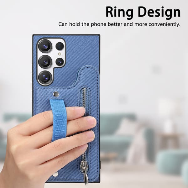 Samsung S23 Ultra Plånboksfodral, Kortfodral Skydd, Grå