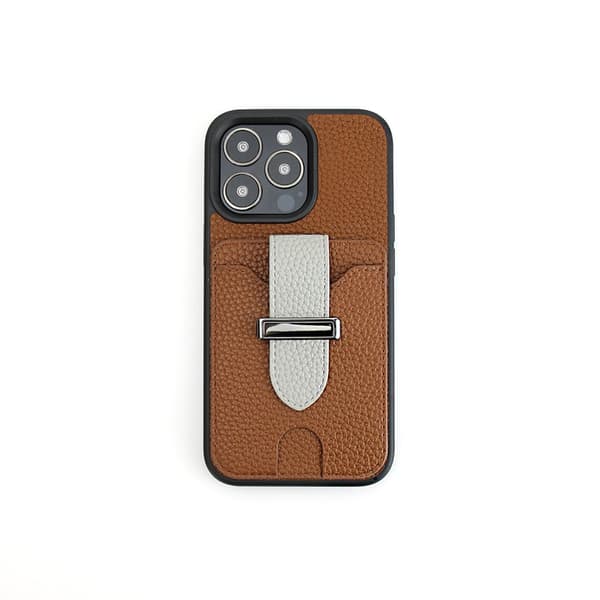iPhone 11 Pro Max Kortetui med Håndleddsstropp og Stativ (Mørkebrun)