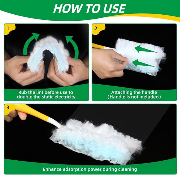 Kompatibel med Swiffer Duster Refills, Elektrostatisk dammvippa Engångsbyte för elektronik, möbler, 10-pack, Blå