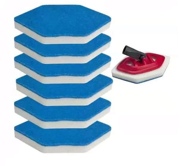 Passer til Vileda Bathroom Magic Brush Moppe Udskiftningshoved BATH MAGIC Svamp Skuresvamp, 5-pak