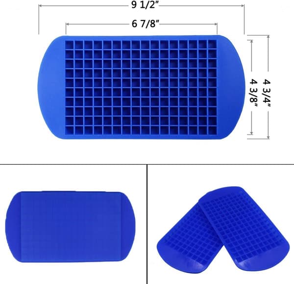 Silikon Mini Isbitsformar 2-pack, 160 Små Isbitsformar Lätt Släpp Krossad Isbit, för Kylning av Whiskey Cocktail, Blå