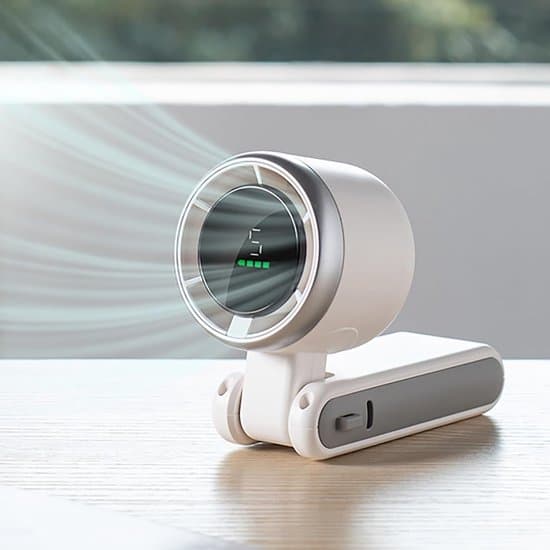Mini Ventilator – 3600mAh USB Ventilator – 5 Hastigheder – Håndholdt Ventilator med LCD Display – 180° Justerbar Grøn
